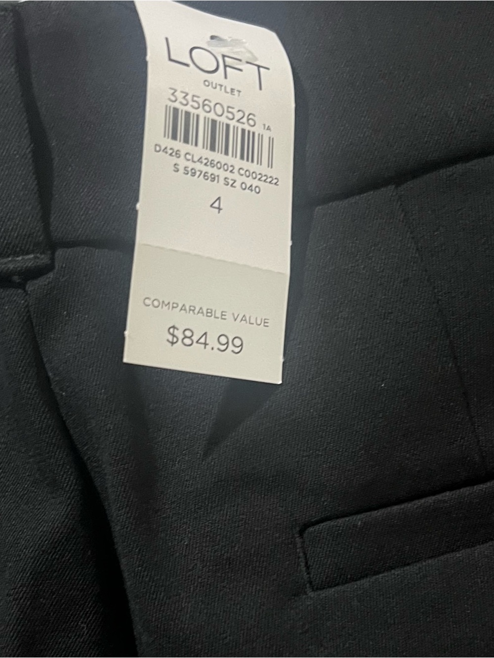 LOFT Black Women’s Dress Trousers with Pocket Detail